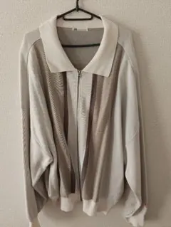 jaVaストライプデザイン ジップアップニット