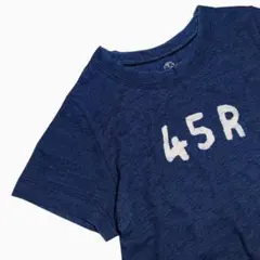 45R✨インディゴ ロゴプリントTシャツ インディゴ抜染プリント 45星Tシャツのサムネイル