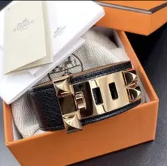 極美品♡HERMES コリエドシアン ブレスレット ブラック ゴールドのサムネイル