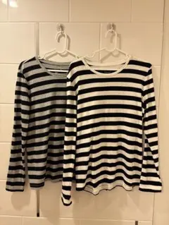 無印ストライプ長袖Tシャツ2枚セット
