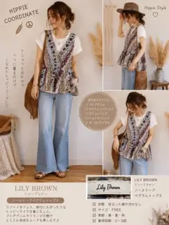 Lily Brown エスニック　ノースリーブ ビスチェ総柄　クロップドのサムネイル