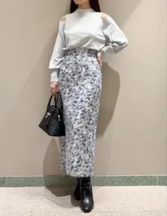 最終価格snidelフェザージャガードプリントスカート