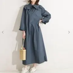 IENA LA BOUCLE♡タイプライターラッフルカラーワンピース