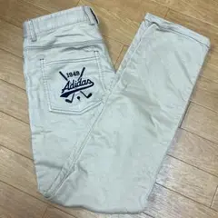 adidas アディダス チノパン ベージュ W79 ロゴ刺繍 ゴルフパンツ