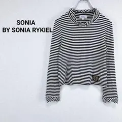 ソニアリキエル【38】ロンT　ハイネック　ボーダー柄　ワッペン　オンワード樫山のサムネイル
