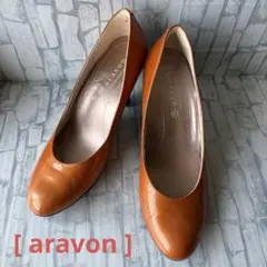 aravon エナメルパンプス オレンジ系 24.5 天然皮革のサムネイル