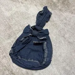 デニム リボン付きハンドバッグ