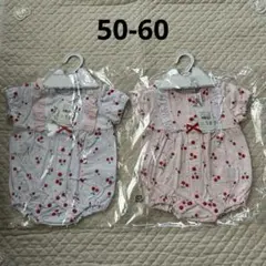 【4647】新品　50-60cm プレオール　ロンパース　女の子　さくらんぼ