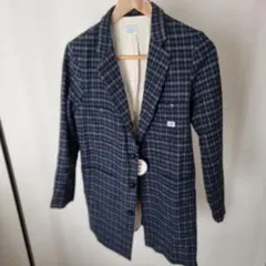 Lee チェスターコート ネイビー系 チェック柄