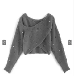 GRL パール付き シャギーニット カシュクール 長袖