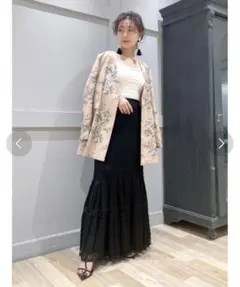 【完売商品！】LILY BROWN レース切替えギャザースカート