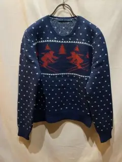 RALPH LAUREN スキー柄 ニットセーター 長袖　ウール ラルフローレン