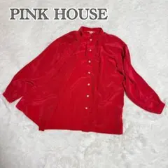 PINK HOUSE ピンクハウス フリル 長袖 ブラウス　シャツ 赤のサムネイル