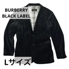 BURBERRY BLACK LABEL ストライプ ジャケット ベロア 黒