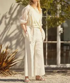 theory luxe アイボリー ワイドパンツ