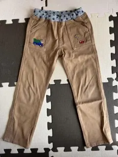 ミキハウス　ダブルビー　ベージュ長ズボン 110cm 星柄ウエストバンド