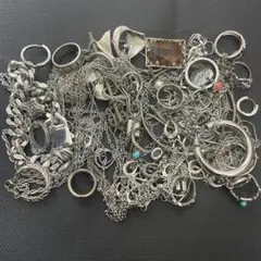 シルバーカラー 銀色 アクセサリー イミテーションまとめ売り 総重量280g