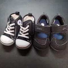 14.5 2足セット asics サンダル メッシュシューズ コンバース