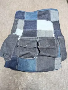 No.1384ハンドメイド★ブランケット2点★デニムリメイク★パッチワーク No.1384ハンドメイド☆ブランケット2点☆デニムリメイク☆パッチワーク