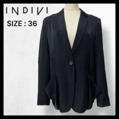 INDIVI サマージャケット 春夏 テーラード 薄手 光沢 レーヨン 【128