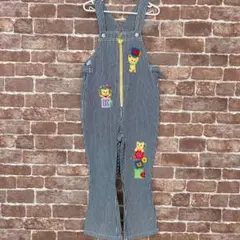 ミキハウス 110 ストライプ オーバーオール ヴィンテージ オールドミキハウス