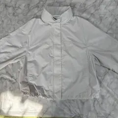 UNIQLOフルジップパーカー軽量ジャケット フード付き　ライトグレー