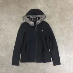 バーバリーブラックレーベル　ラビットファー付き　ジップアップパーカー 2