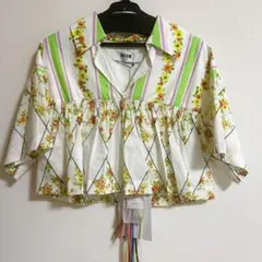 【新品】MSGM 花柄 ストライプ 半袖シャツのサムネイル