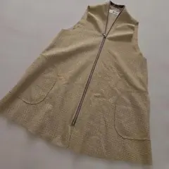 ヒロココシノ ベスト ジレ ロング ベージュ パンチング 春