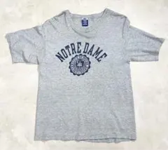 90s champion 杢グレー カレッジプリント Tシャツ M