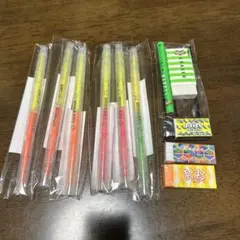 蛍光ペン6本セットと鉛筆1本消しゴム4個セット