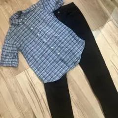 Ralph Lauren 半袖シャツ M 青系 チェック柄　セット160