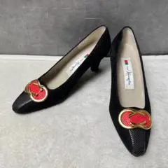 美品☆Kanematsu 銀座かねまつ パンプス 黒 22cm