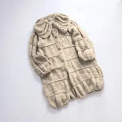 ヴィンテージ　デカ襟　ニット　コート バルーンスリーブ