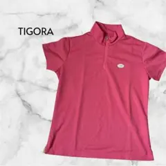 美品 TIGORA ティゴラ ハーフジップシャツ 半袖 ゴルフウェア ピンク M