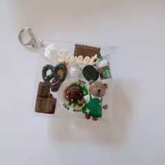 バレンタイン　スタバ　くま　ガチャ詰めポーチ