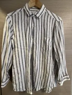 URBAN RESEARCH PURE LINEN ストライプシャツ Mのサムネイル