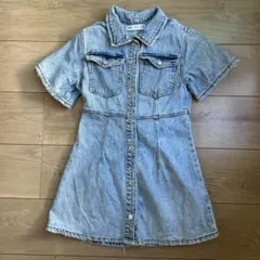 ZARA デニム半袖ワンピース 8サイズ