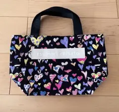 tsumori chisato ツモリチサト　ハート柄 トートバッグ　黒のサムネイル