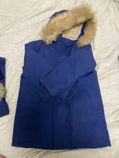 UNIQLO 中綿コート 130 ネイビー ファー付き