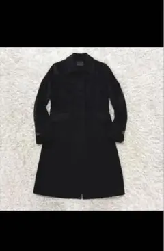 美品　TOMORROWLAND カシミヤ100%コート 38 黒　裏地光沢