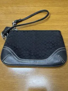 COACH シグネチャー リストレット ポーチ ブラック 未使用のサムネイル
