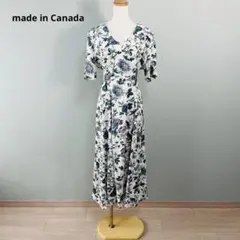 カナダ製 90s ヴィンテージ フラワープリント ロングワンピース N453