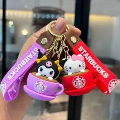 STARBUCKS Kuromiクロミ キティちゃんと キーホルダー 2個セット