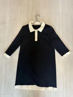 【美品】 ZARA ザラ ポロカラー ショートニットワンピース