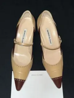 MANOLO BLAHNIK メリージェーン パンプス 2トーン size 38のサムネイル