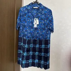 新品 MARNI 花柄チェック 半袖シャツワンピース