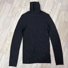 無印良品　ウール100% タートルネックセーター XL ダークグレー