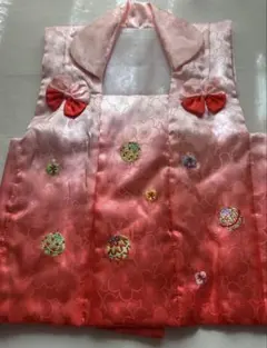 ひなまつり　お祝い着　ピンク 花柄刺繍 被布着 初節句