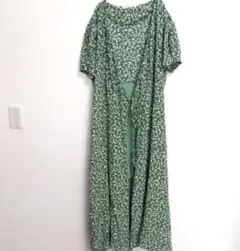 エイチアンドエム H&M ロング ワンピース シャツワンピ ボタニカル 32P
